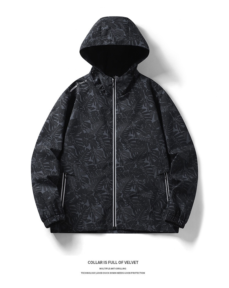 Giacca antivento da uomo per esterni, unisex, alla moda, mimetica, di grandi dimensioni, con cerniera, cappuccio, casual, versatile_voghion.com