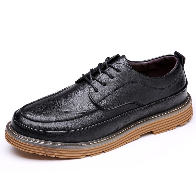 WalkPrime WalkPrime 2025 Cross-Border Herbst/Winter Brogue Business Herren Trendy Korean Version Echtleder Casual British Style Vielseitig_voghion.com