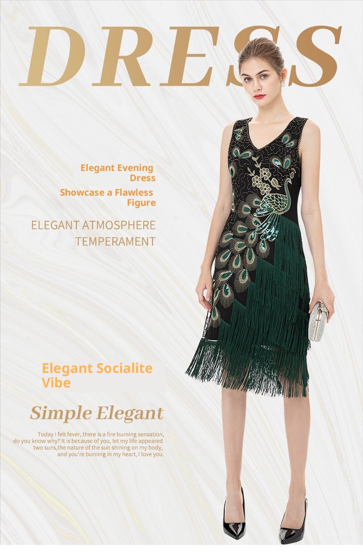 ChicShe ChicShe Hot Selling European And American High-end 1920 Beaded Performance Costume Vintage Sequin Dress_voghion.com