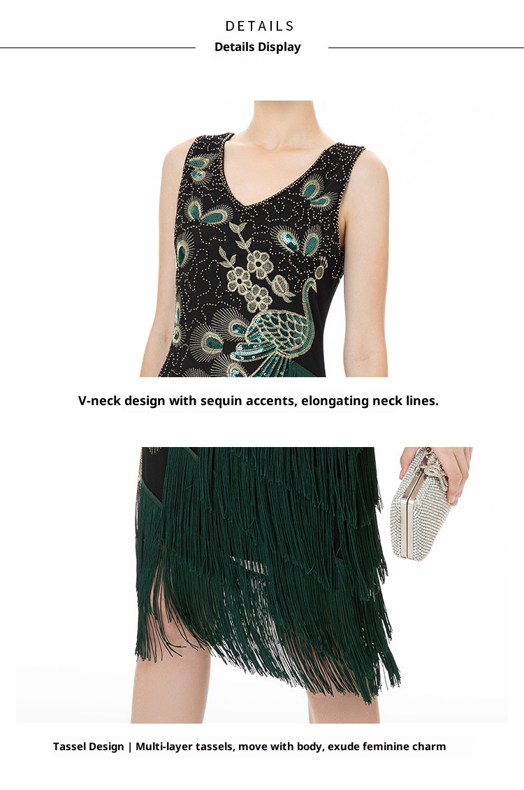 ChicShe ChicShe Hot Selling European And American High-end 1920 Beaded Performance Costume Vintage Sequin Dress_voghion.com