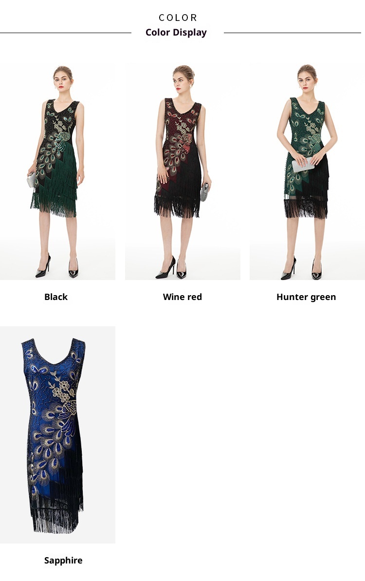 ChicShe ChicShe Hot Selling European And American High-end 1920 Beaded Performance Costume Vintage Sequin Dress_voghion.com