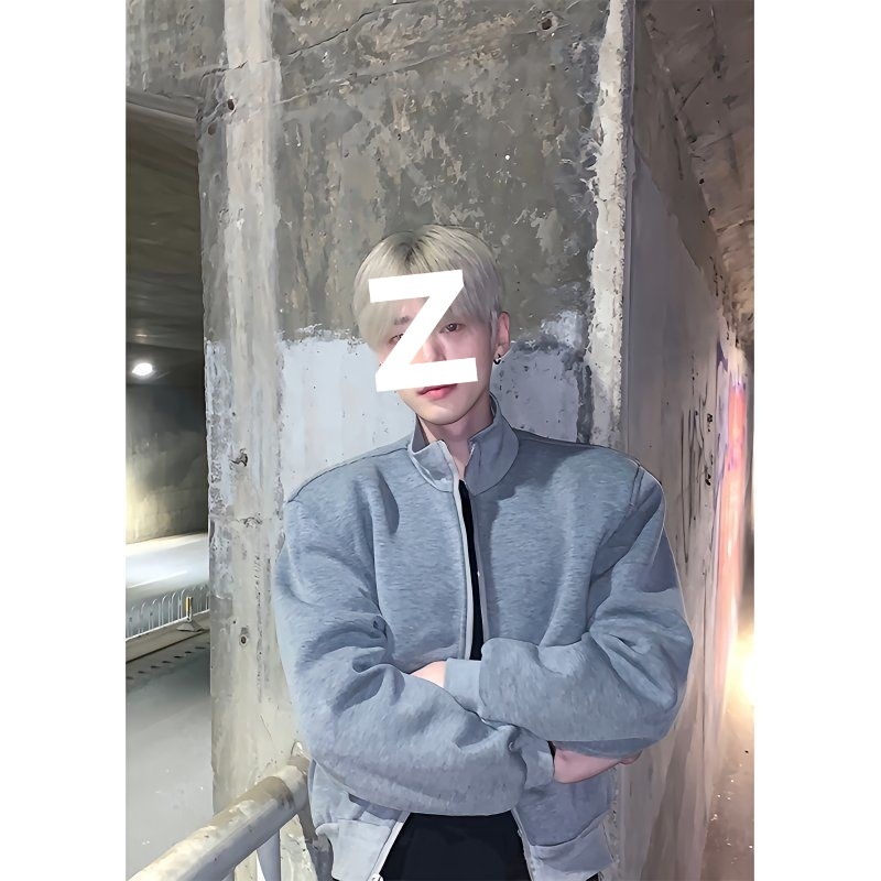 Jungen Herbst Lässige Strickjacke mit gepolsterten Schultern Graue Jacke Herren Lockerer Schnitt Internet Promi Hochwertig Kurzer Stehkragen Sport_voghion.com