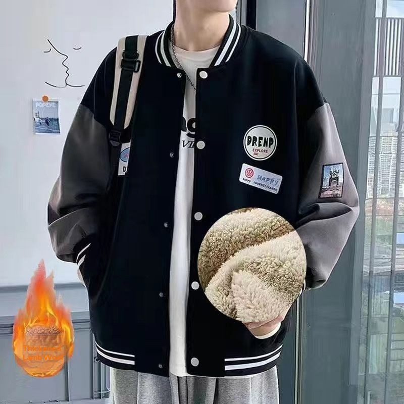 Veste/chemise ample et polyvalente pour garçon, style baseball, hiver et automne, tendance, style Hong Kong, marque étudiante._voghion.com