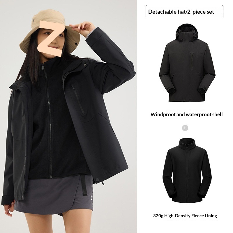 Boy 3-in-1 Jacke für Damen und Herren mit Fleecefutter, wind- und wasserdichte Outdoor-Bergsteigerjacke, direkt vom Hersteller_voghion.com