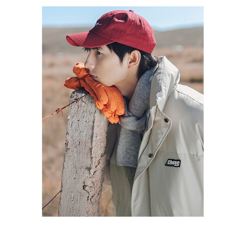 Vêtements pour hommes Hanlu, collection hiver 2024, doudoune épaisse et tendance à col montant, en coton Q_voghion.com