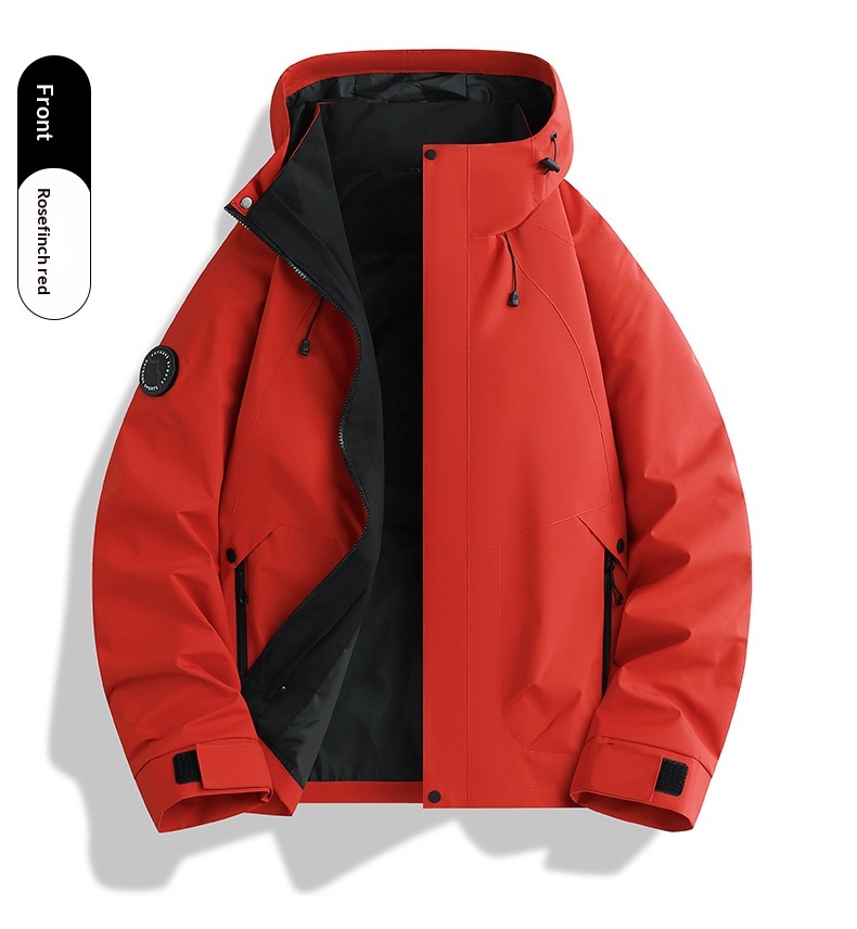 boy Boy Dragon Fruit Color Women's Three-in-One Windproof Waterproof Fleece Two-Piece Set Men's Cycling Travel Hiking Jacket_voghion.com