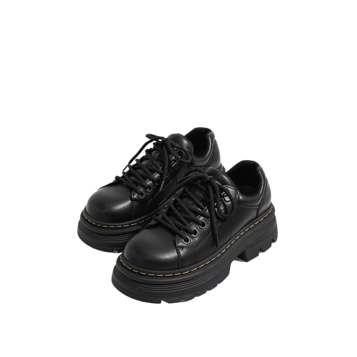 Voyage Voyage 2025 Nouvelles chaussures Martin à semelle épaisse pour femmes, chaussures Derby en cuir rehaussantes pour l'automne, mocassins de style britannique_voghion.com