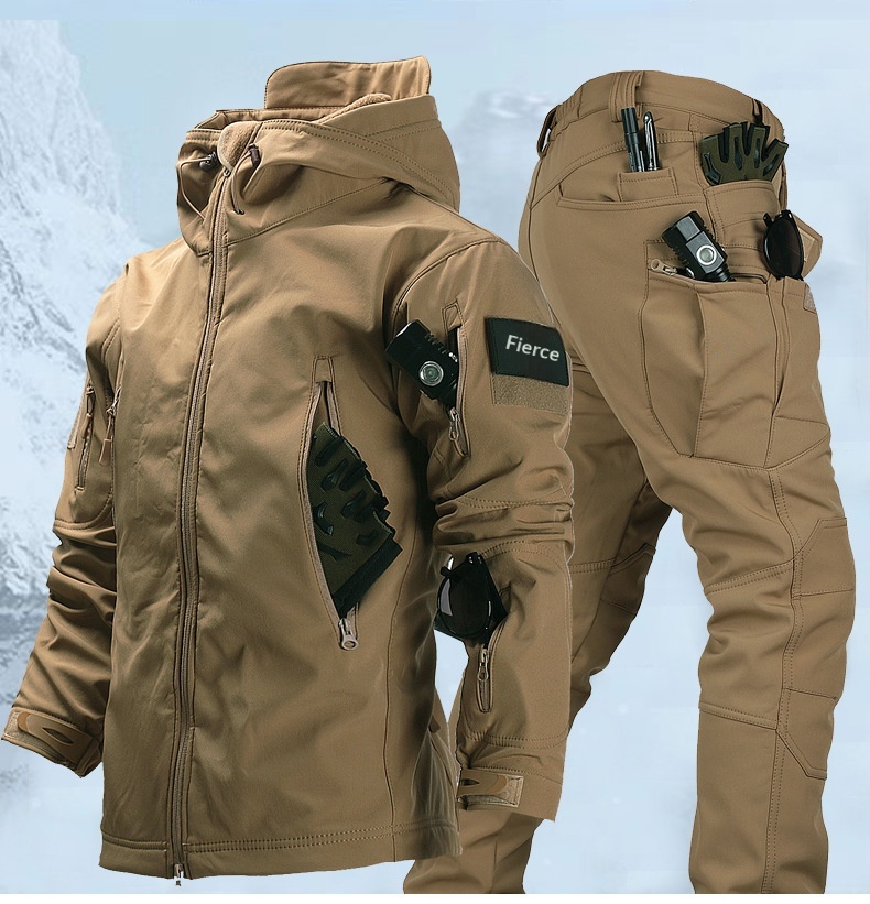 Giacca invernale da uomo in pile morbido con fodera in pelle di squalo, calda, impermeabile, antivento, da sci e ciclismo_voghion.com