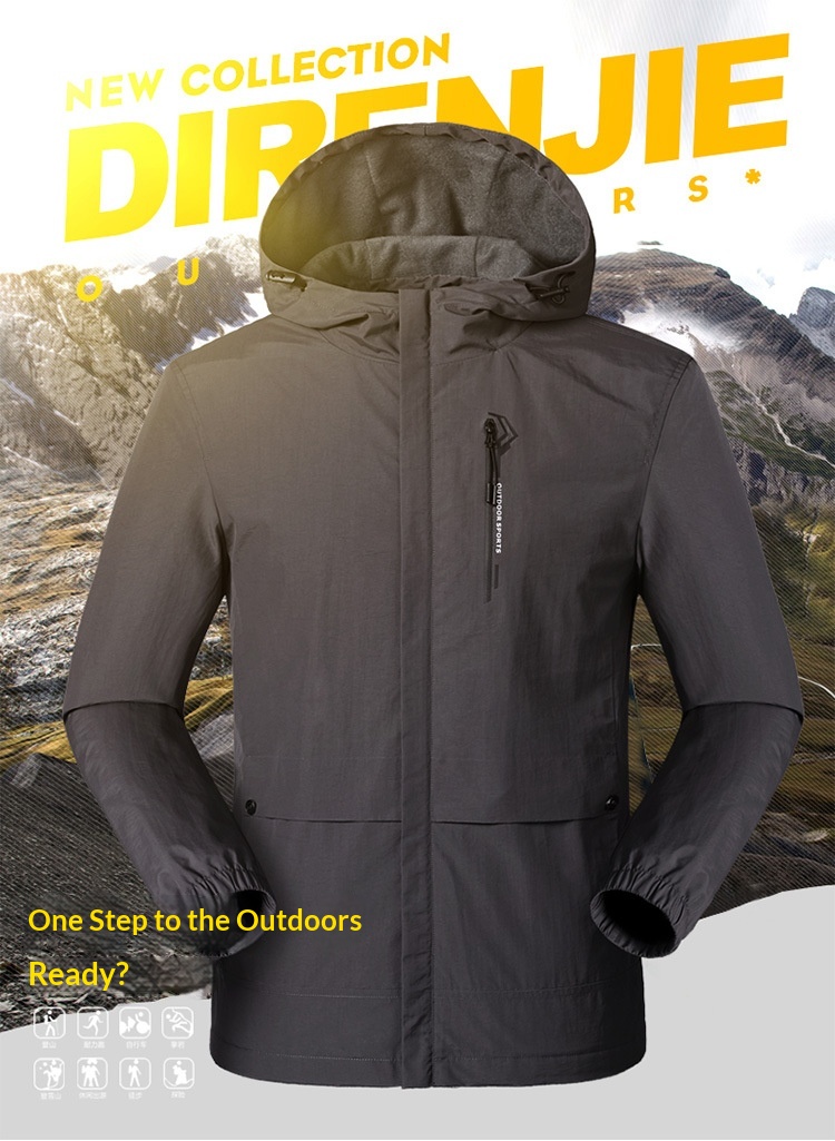 Jungen Frühling Herbst Sommer Outdoor Herren Einlagiger dünner lässiger atmungsaktiver wind- und regendichter Mantel Wanderjacke_voghion.com