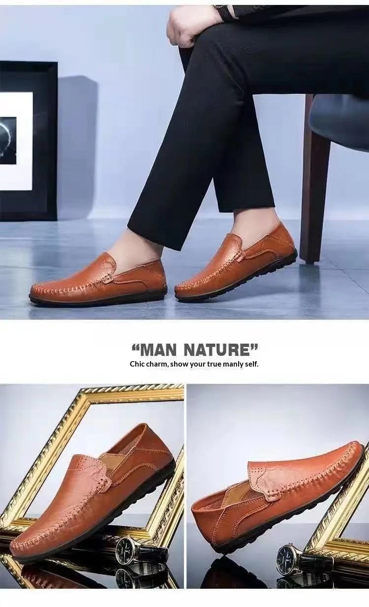 Voyage Voyage Men's Low-top Driving Loafers Casual Breathable Daily Leather Soft Sole Slip-on Shoes Wholesale_voghion.com