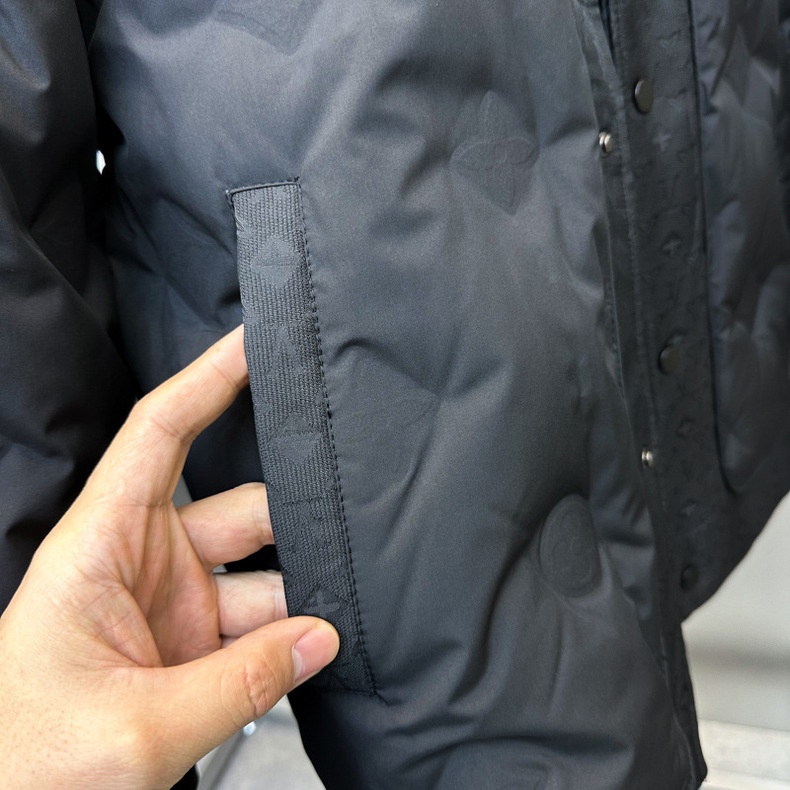 Doudoune d'hiver tendance pour homme, 90 % coton blanc, col rabattu, en duvet gaufré, avec col rabattu._voghion.com