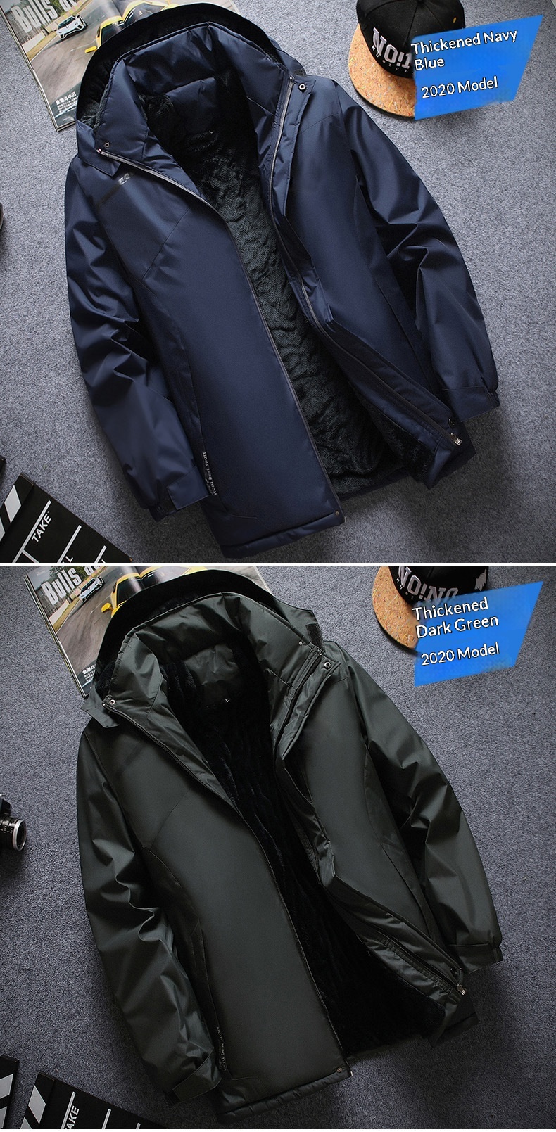 Herren-Baumwollmantel für den Winter, warm, winddicht, wasserdicht, strapazierfähig, Wanderjacke mit Kapuze, kältebeständig_voghion.com