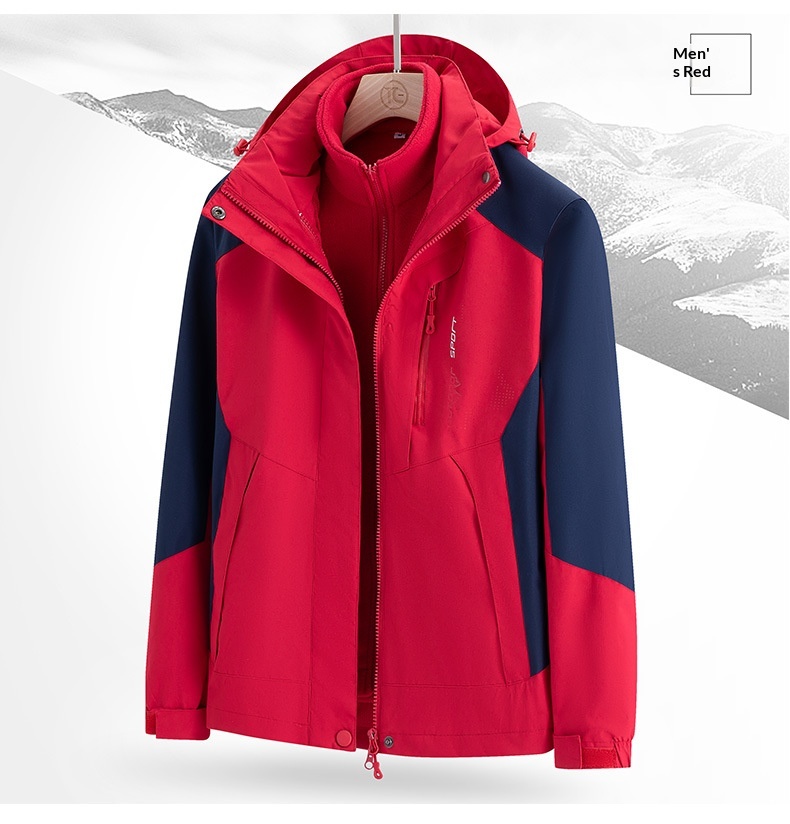 Boy Boy Factory Direct Hot-Selling Outdoor Sports 3-in-1 Afneembare Tweedelige Jas Winddichte Regenbestendige Jas_voghion.com