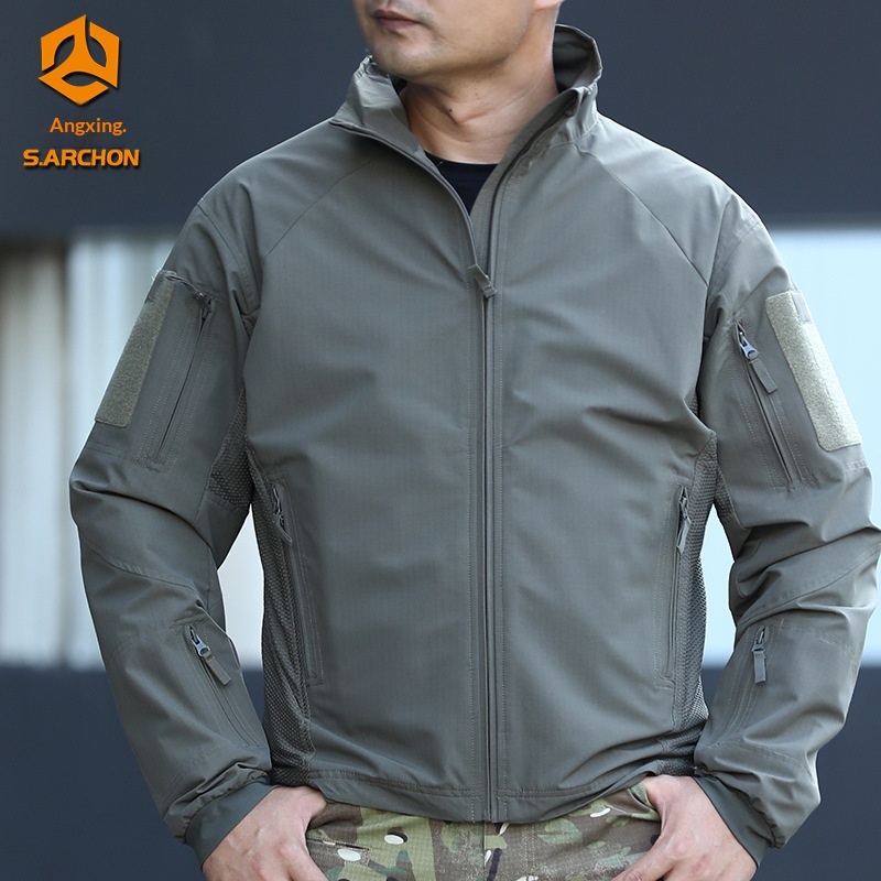 boy Boy Angken Outdoor UF Delta Tactical Soft Shell For Men, Autumn And Winter Windproof Stand Collar Jacket With Multiple_voghion.com