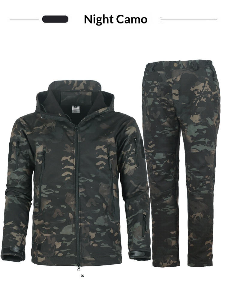 boy Boy Shark Skin Sof Shell Jacke Se For Men Winer Fleece-Lined Warm Mounaineering Waerproof Windproof Skiing Cycling_voghion.com