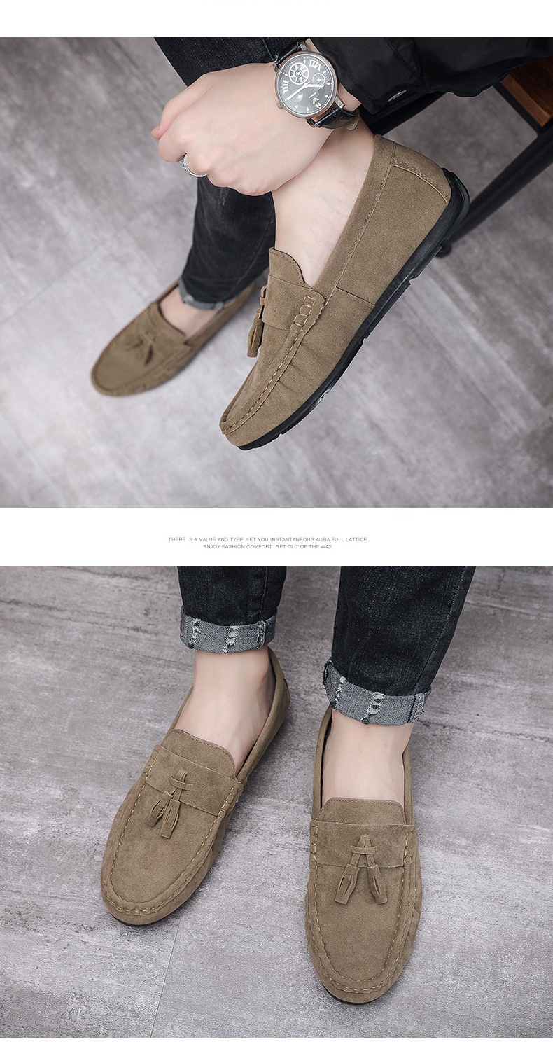 Voyage Voyage Men's Loafers Spring 2024 New Trendy Slip-On Casual Leather With Tassels Soft Sole Driving Shoes_voghion.com