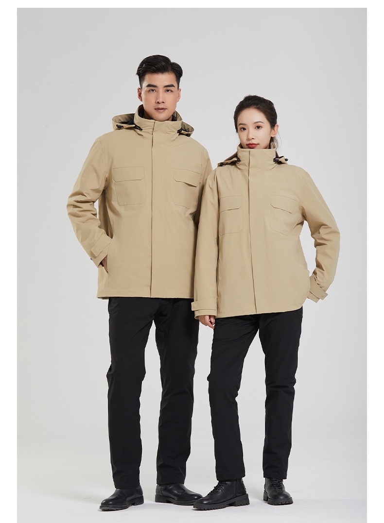 Boy 3-in-1 Abnehmbare High-End Business Outdoor Wasserdichte Winddichte Verdickte Warme Jacke zum Wandern Bergsteigen Camping Für_voghion.com