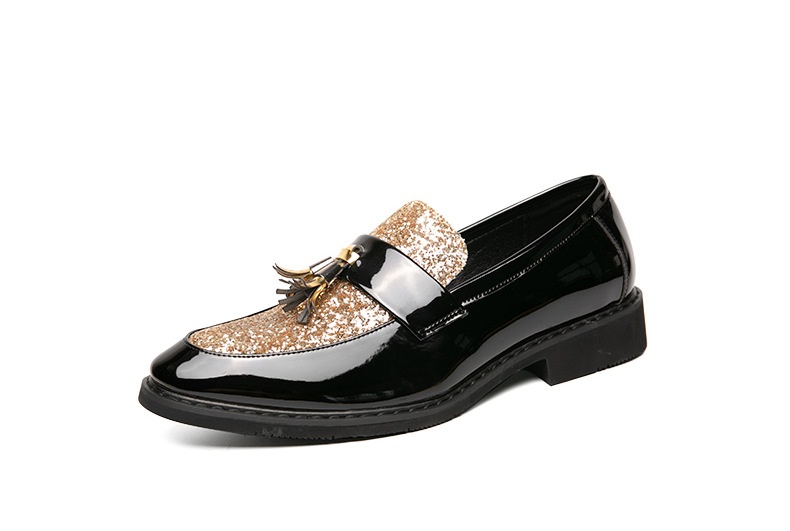 Voyage British Style Tassel Loafers Trendy Men's Slip-On Formal Business Casual Leather European And American Sequin Evening_voghion.com