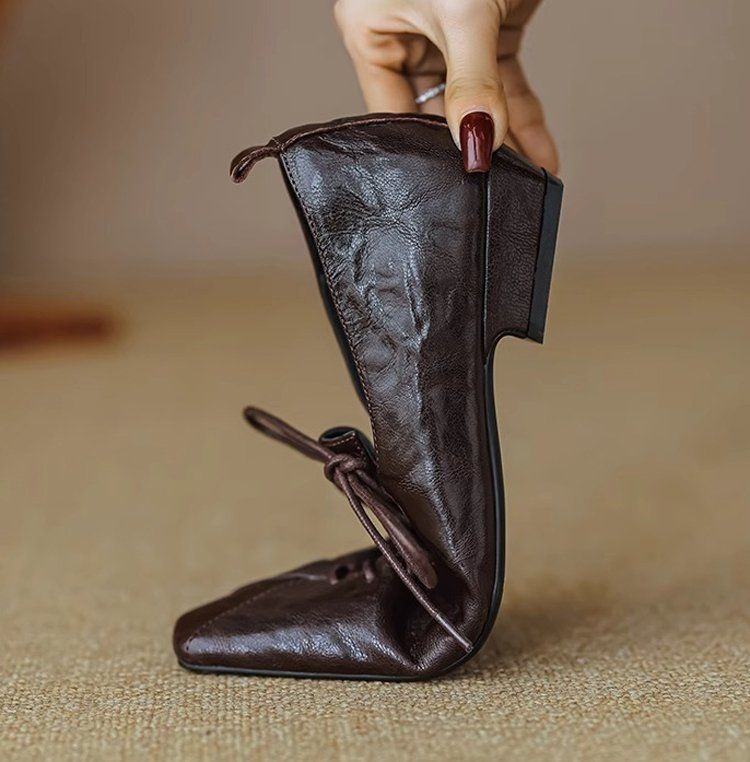 Mocassins à lacets Voyage Voyage Vintage Deep Mouth Printemps et Automne 2025 pour femmes et hommes, style Derby, en cuir, talon de 3 cm. Chaussures simples._voghion.com