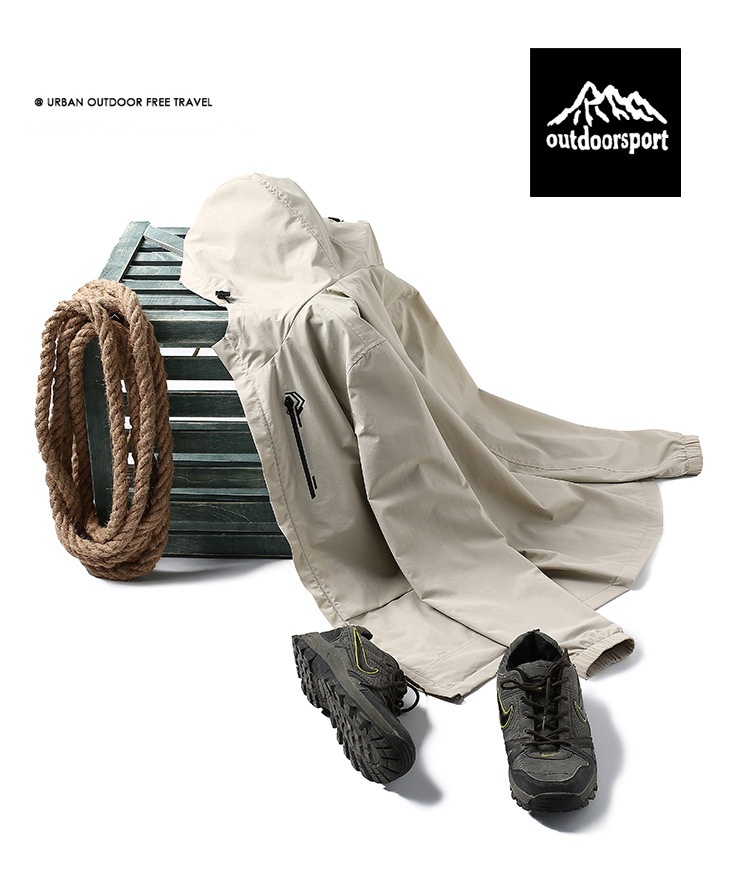 Jungen Frühling Herbst Sommer Outdoor Herren Einlagiger dünner lässiger atmungsaktiver wind- und regendichter Mantel Wanderjacke_voghion.com