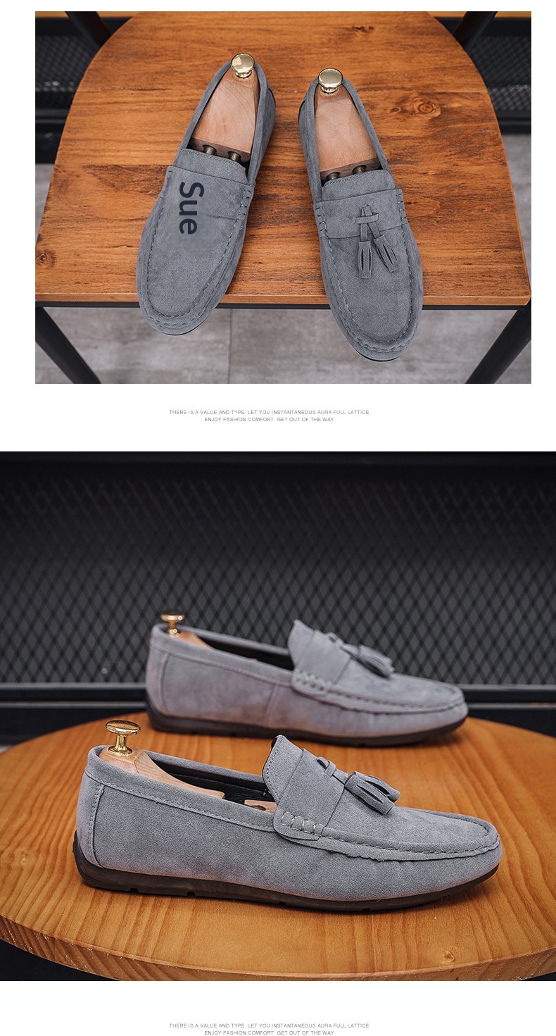 Voyage Voyage Men's Loafers Spring 2024 New Trendy Slip-On Casual Leather With Tassels Soft Sole Driving Shoes_voghion.com