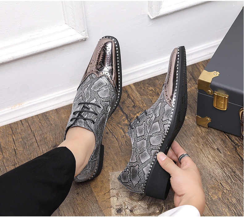 WalkPrime WalkPrime Cross-Border Gold Glossy Business Brogue Scarpe Derby con lacci, punta affilata, stile europeo e americano, taglia grande_voghion.com