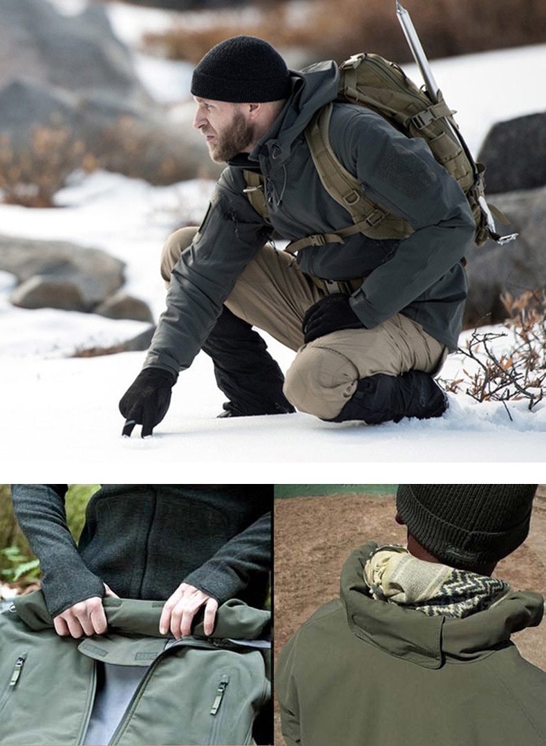 Giacca invernale da uomo in pile morbido con fodera in pelle di squalo, calda, impermeabile, antivento, da sci e ciclismo_voghion.com