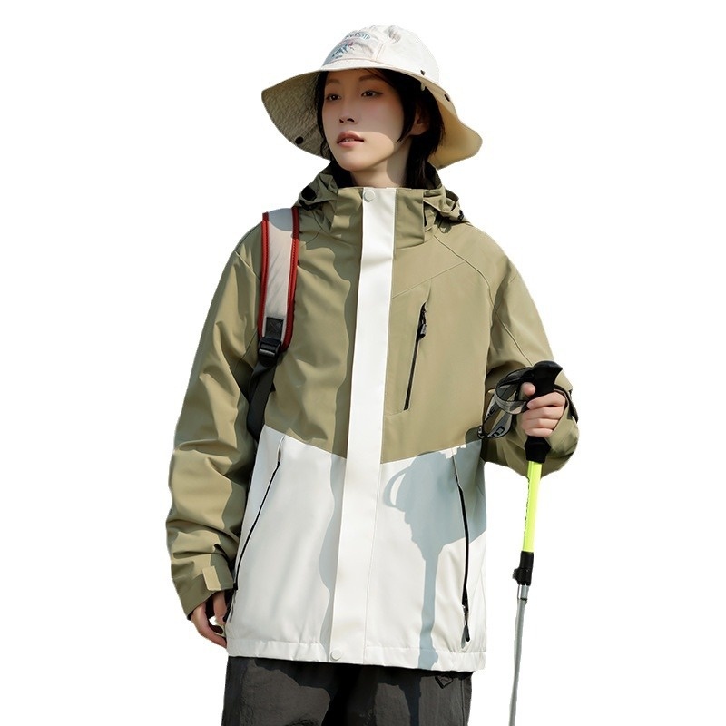 Boy Boy Outdoor 3'ü 1 arada Çıkarılabilir Erkek Rüzgar Geçirmez Polar Astar Su Geçirmez Soğuğa Dayanıklı Yürüyüş Ceketi Kadın Mont_voghion.com
