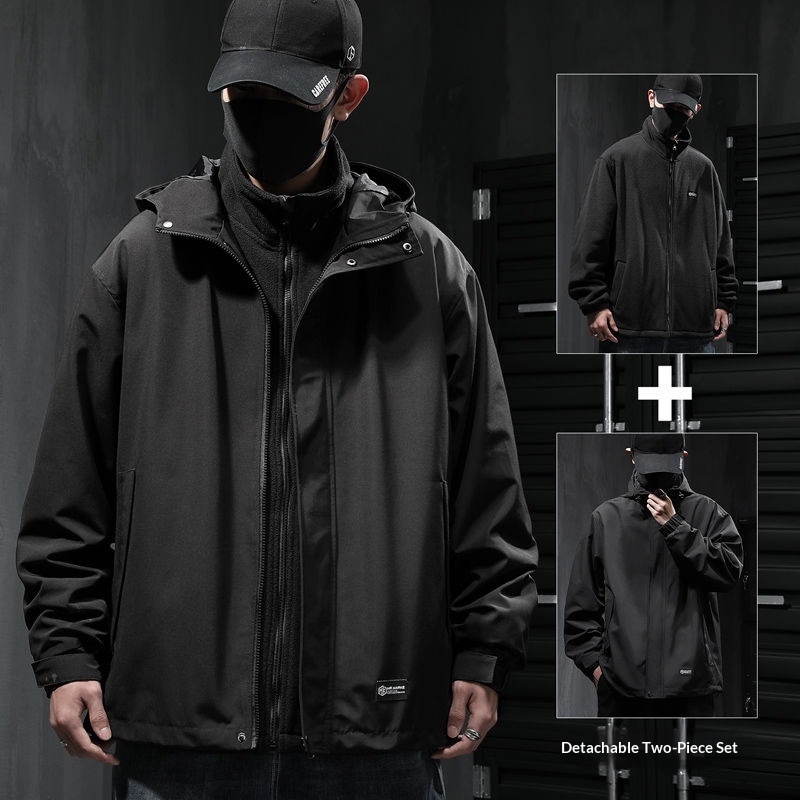 boy Boy Autumn Winter Men's 3-in-1 Detachable Windproof Plus Size Workwear Functional Fleece Jacket Wholesale_voghion.com