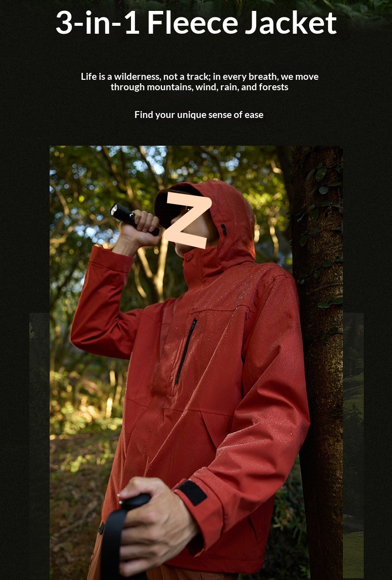 Boy 3-in-1 Jacke für Damen und Herren mit Fleecefutter, wind- und wasserdichte Outdoor-Bergsteigerjacke, direkt vom Hersteller_voghion.com