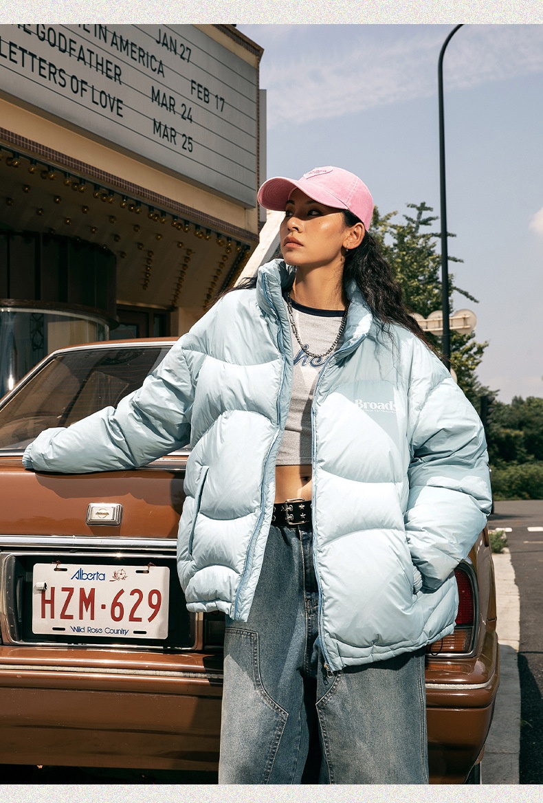 boy 90 American Style Short Down For Men Winter New Letter Print Trendy Brand Couple Warm Puffer Jacket_voghion.com