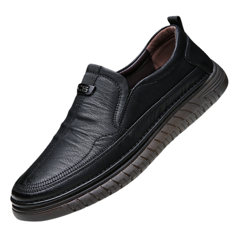 Voyage Voyage New Leather Cowhide Business Loafers Casual Men's Soft Sole Non-Slip Lazy Shoes_voghion.com