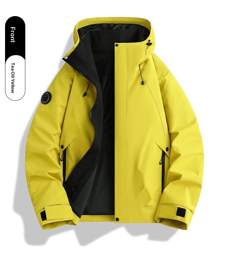 boy Boy Dragon Fruit Color Women's Three-in-One Windproof Waterproof Fleece Two-Piece Set Men's Cycling Travel Hiking Jacket_voghion.com
