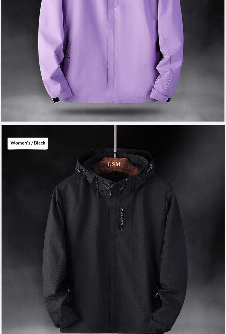 Unisex-Softshelljacke für Jungen im Frühlings- und Herbststil, winddicht, regendicht, mit Kapuze, vielseitig für Outdoor-Sportarten_voghion.com