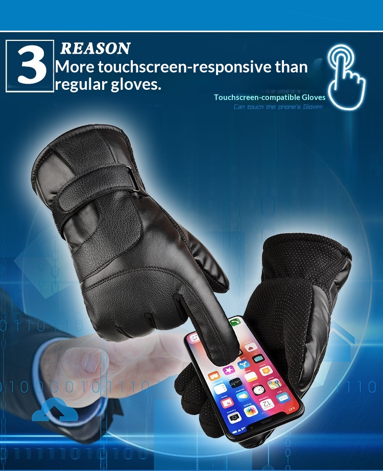 boy Boy Boy Warm Outdoor Winter Ski Leather Large Seven Plus Velvet Thickened Cold-Proof Non-Slip Sports Motorcycle Riding Gloves_voghion.com