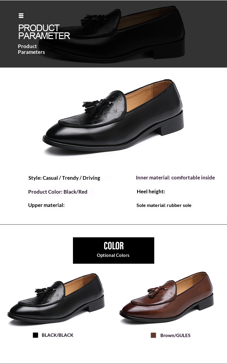 Voyage Voyage British Style Men's Leather Shoes Youth Pointed Toe Tassel Loafers In Stock Wholesale_voghion.com