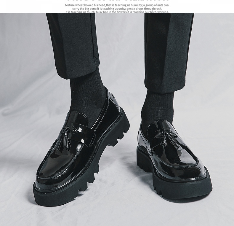 Voyage Men's Loafers New British Style Business Formal Shiny Slip-On Chunky Sole Height Increasing Casual Leather Shoes_voghion.com