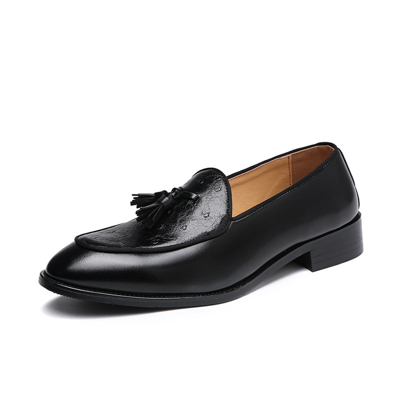 Voyage Voyage British Style Men's Leather Shoes Youth Pointed Toe Tassel Loafers In Stock Wholesale_voghion.com
