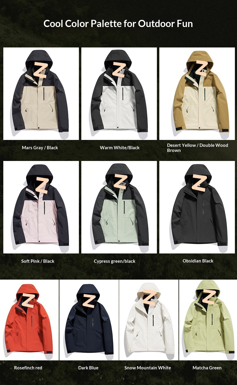 Boy 3-in-1 Jacke für Damen und Herren mit Fleecefutter, wind- und wasserdichte Outdoor-Bergsteigerjacke, direkt vom Hersteller_voghion.com