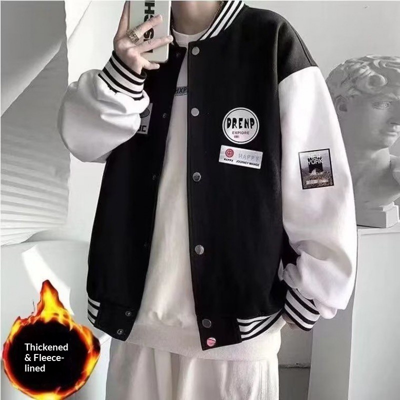 Veste/chemise ample et polyvalente pour garçon, style baseball, hiver et automne, tendance, style Hong Kong, marque étudiante._voghion.com