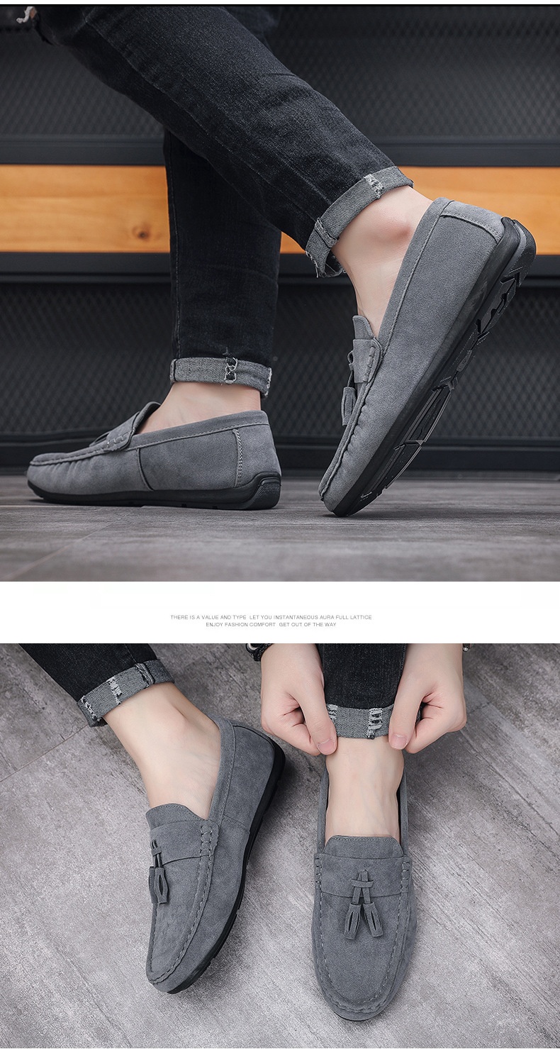 Voyage Voyage Men's Loafers Spring 2024 New Trendy Slip-On Casual Leather With Tassels Soft Sole Driving Shoes_voghion.com