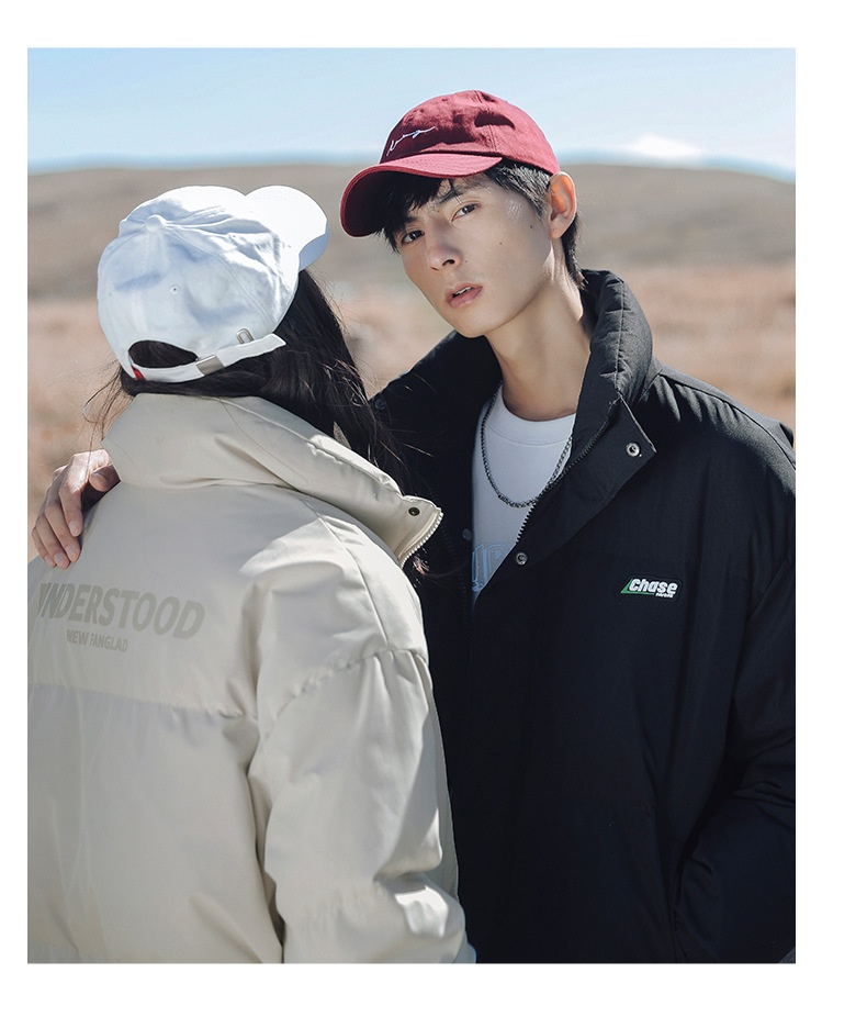 Vêtements pour hommes Hanlu, collection hiver 2024, doudoune épaisse et tendance à col montant, en coton Q_voghion.com