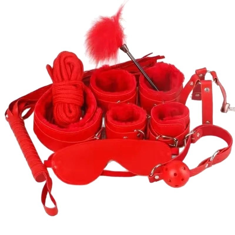 luckyqqyp SM Peluche Sexy Toys Set di Addestramento Bondage Dieci Pezzi Frusta Manette Manette per Piedi Plug Anale Punizione Provocante_voghion.com