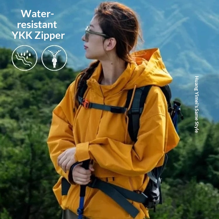 boy Boy Rose Story Huang Yimei Same Style Women Spring Autumn Skiing Three-in-One Jacket Men Windproof Waterproof_voghion.com