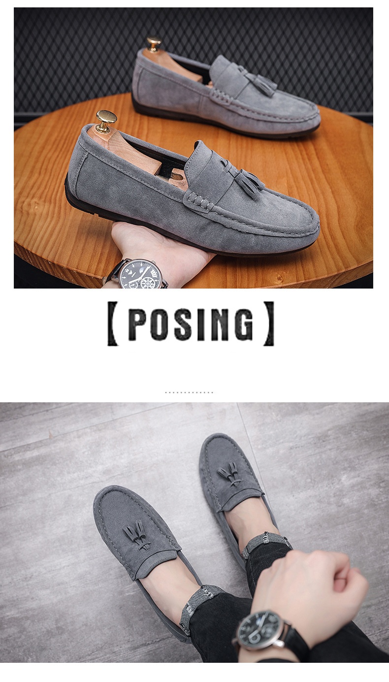 Voyage Voyage Men's Loafers Spring 2024 New Trendy Slip-On Casual Leather With Tassels Soft Sole Driving Shoes_voghion.com