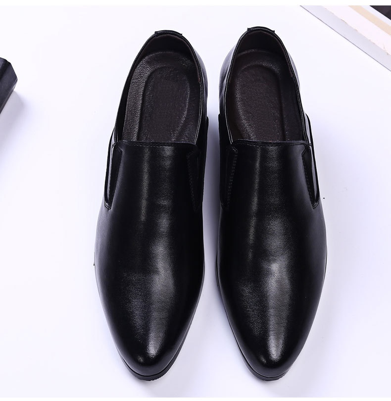 WalkPrime Factory Direct New 6CM Pointed Genuine Trendy Height Increasing Men's High Heel 8cm Leather Shoes_voghion.com
