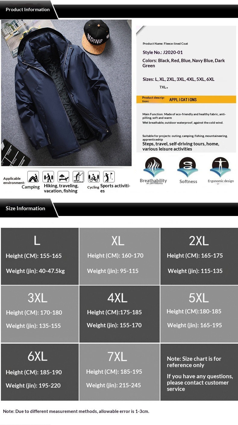 Herren-Baumwollmantel für den Winter, warm, winddicht, wasserdicht, strapazierfähig, Wanderjacke mit Kapuze, kältebeständig_voghion.com