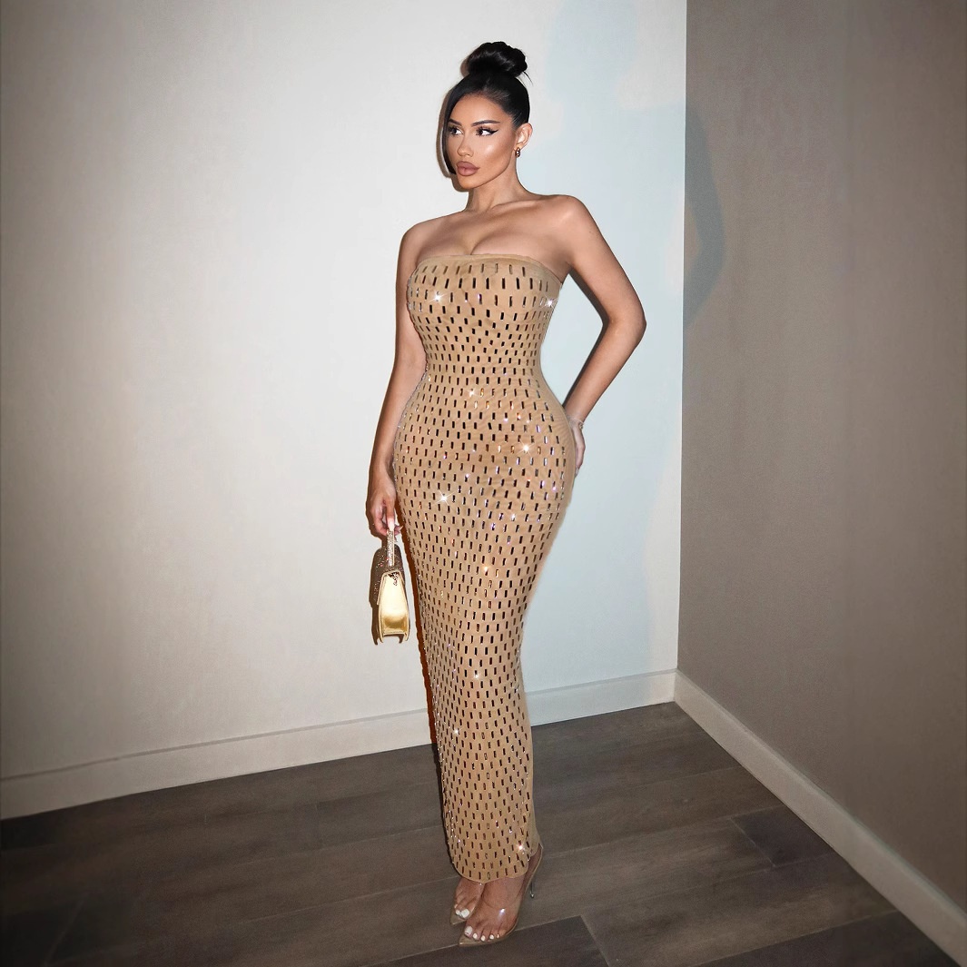 ChicShe ChicShe Robe de soirée de banquet transfrontalière scintillante en diamant, bustier haut de gamme, légère et sexy, 8675_voghion.com