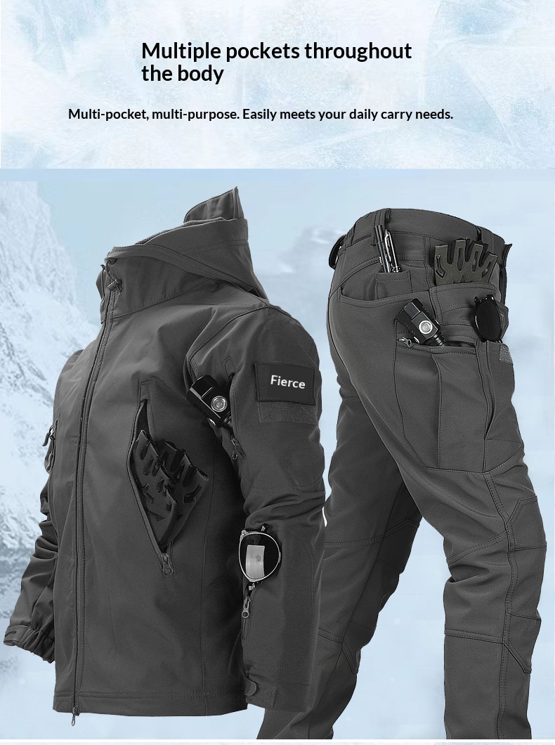 Giacca invernale da uomo in pile morbido con fodera in pelle di squalo, calda, impermeabile, antivento, da sci e ciclismo_voghion.com