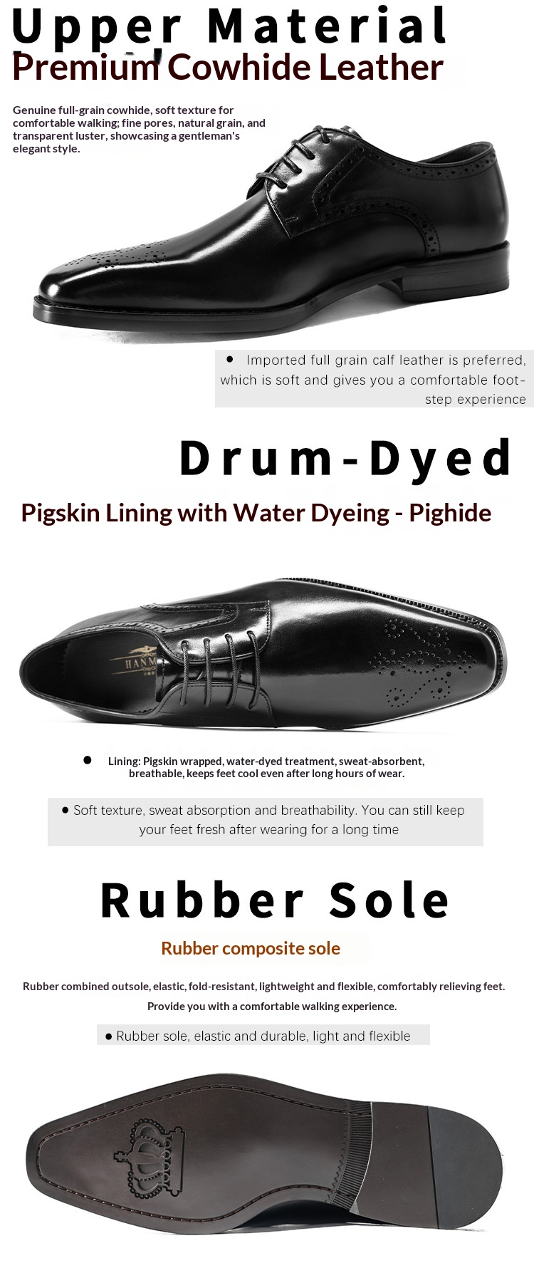 Voyage Voyage Gao - Source Factory Brogue Leather Business Formal Cowhide Men's Small Square Toe Derby Shoes_voghion.com